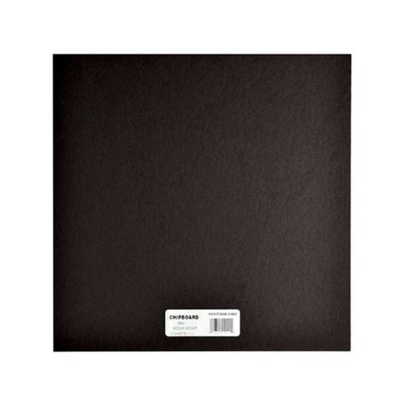 GRAFIX Black Medium Weight Chipboard Sheets 6""X6"" 25/Pkg, 6""x6""x0.057"" - Image 1